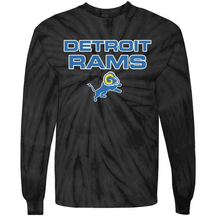 Detroit Rams Funny Tie-Dye Long Sleeve Shirt