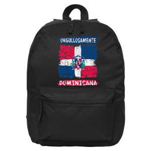 Dominican Republic Flag Painted Orgullosamente Dominicana 16 in Basic Backpack