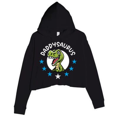 Daddysaurus Rex For Dads Funny Gift Crop Fleece Hoodie