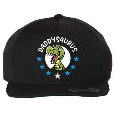 Daddysaurus Rex For Dads Funny Gift Wool Snapback Cap