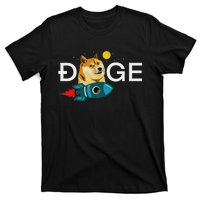 Dogecoin Rocket  Funny Doge To The Moon Cryptocurrency T-Shirt