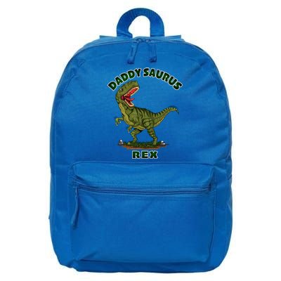 Daddysaurus Rex Funny Fathers Day Dinosaur Novelty Gift 16 in Basic Backpack