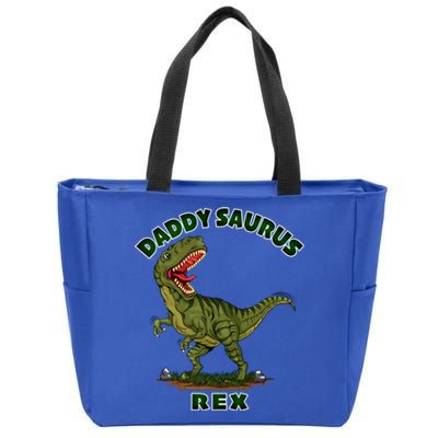 Daddysaurus Rex Funny Fathers Day Dinosaur Novelty Gift Zip Tote Bag