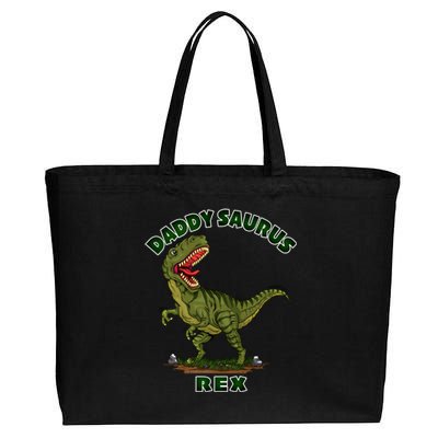 Daddysaurus Rex Funny Fathers Day Dinosaur Novelty Gift Cotton Canvas Jumbo Tote