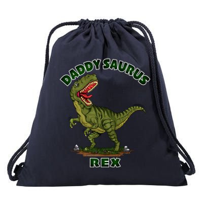 Daddysaurus Rex Funny Fathers Day Dinosaur Novelty Gift Drawstring Bag