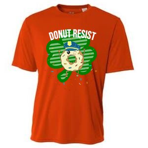 Donut Resist Funny Police Officer Irish St Patricks Day Meme Gift Cooling Performance Crew T-Shirt