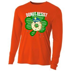 Donut Resist Funny Police Officer Irish St Patricks Day Meme Gift Cooling Performance Long Sleeve Crew