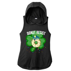 Donut Resist Funny Police Officer Irish St Patricks Day Meme Gift Ladies PosiCharge Tri-Blend Wicking Draft Hoodie Tank