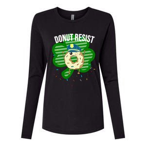 Donut Resist Funny Police Officer Irish St Patricks Day Meme Gift Womens Cotton Relaxed Long Sleeve T-Shirt