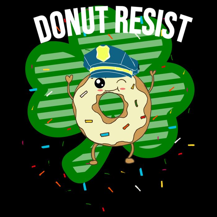 Donut Resist Funny Police Officer Irish St Patricks Day Meme Gift Bucket Hat