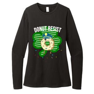 Donut Resist Funny Police Officer Irish St Patricks Day Meme Gift Womens CVC Long Sleeve Shirt