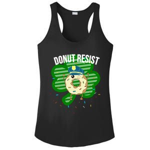 Donut Resist Funny Police Officer Irish St Patricks Day Meme Gift Ladies PosiCharge Competitor Racerback Tank