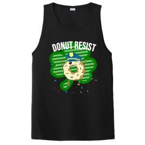 Donut Resist Funny Police Officer Irish St Patricks Day Meme Gift PosiCharge Competitor Tank