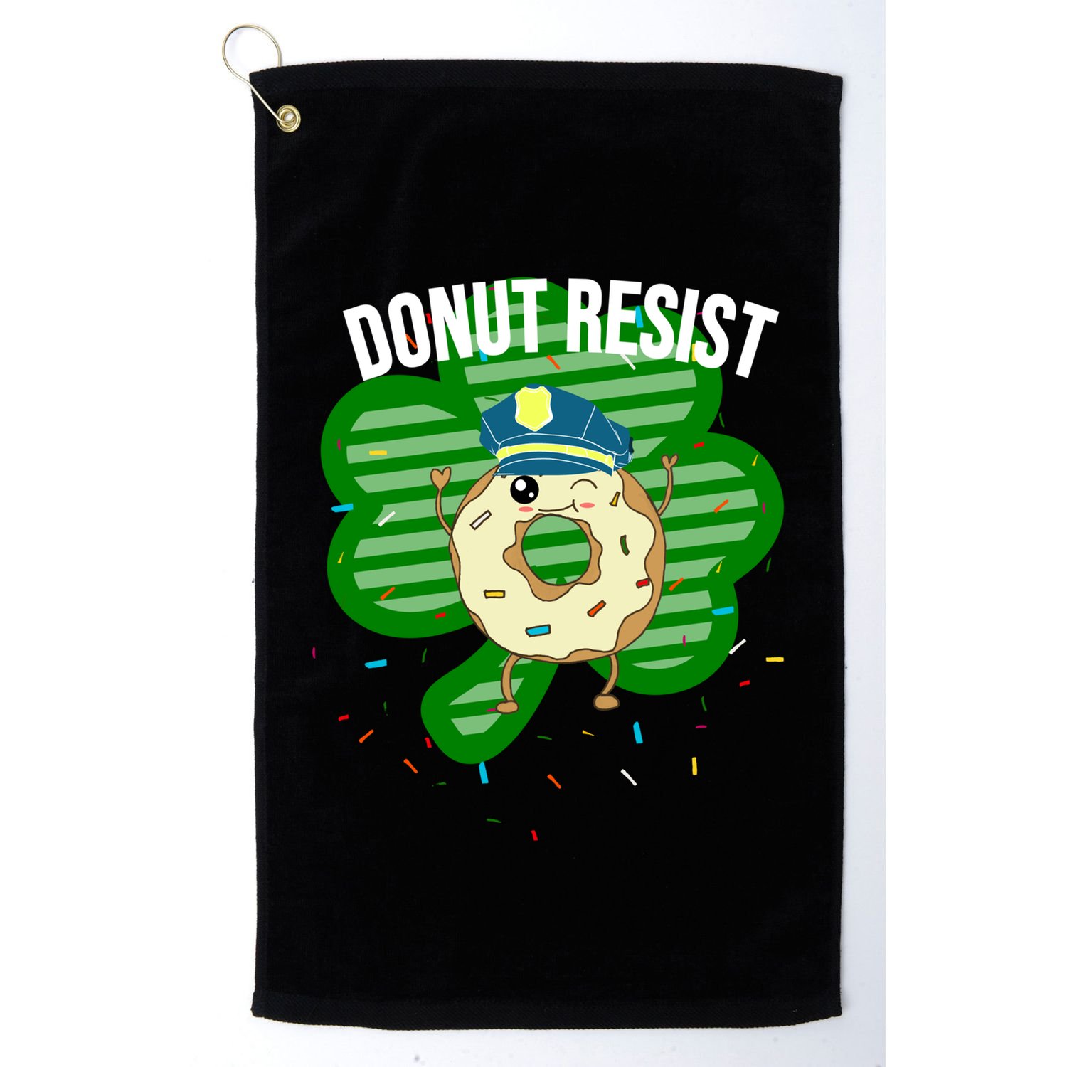 Donut Resist Funny Police Officer Irish St Patricks Day Meme Gift Golf Towel