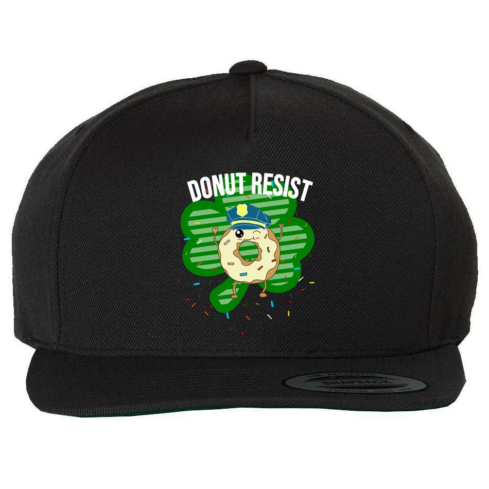 Donut Resist Funny Police Officer Irish St Patricks Day Meme Gift Wool Snapback Cap