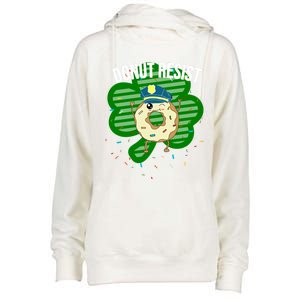 Donut Resist Funny Police Officer Irish St Patricks Day Meme Gift Womens Funnel Neck Pullover Hood