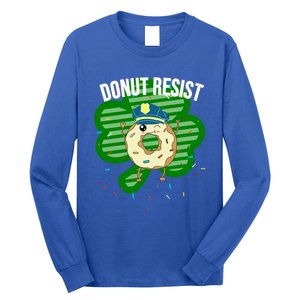 Donut Resist Funny Police Officer Irish St Patricks Day Meme Gift Long Sleeve Shirt