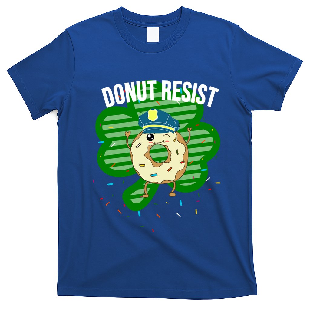 Donut Resist Funny Police Officer Irish St Patricks Day Meme Gift T-Shirt