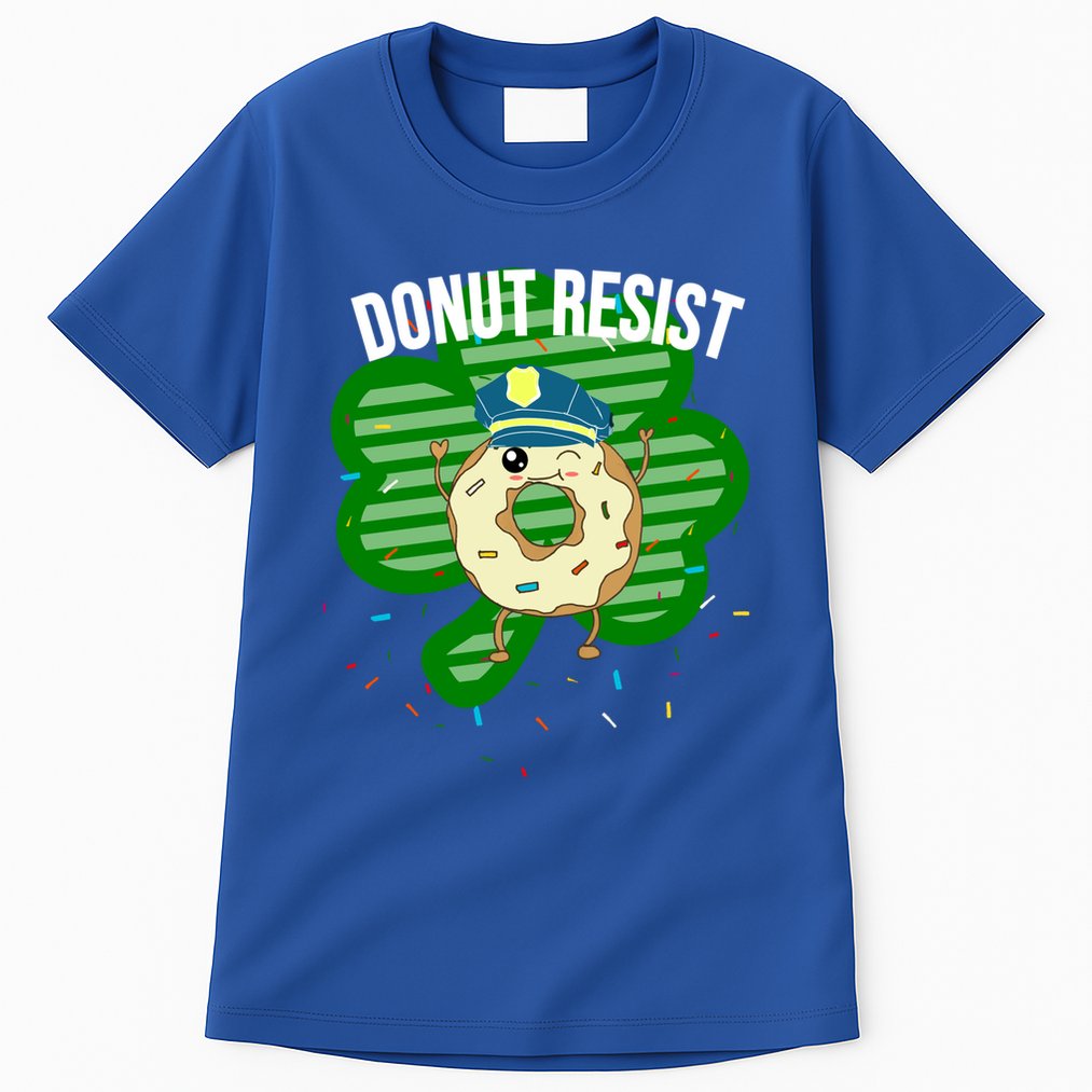 Donut Resist Funny Police Officer Irish St Patricks Day Meme Gift Tall T-Shirt