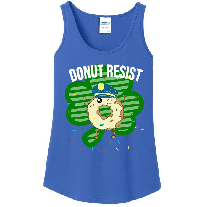 Donut Resist Funny Police Officer Irish St Patricks Day Meme Gift Ladies Essential Tank