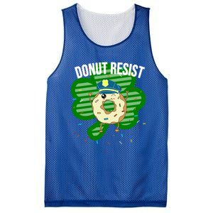 Donut Resist Funny Police Officer Irish St Patricks Day Meme Gift Mesh Reversible Basketball Jersey Tank