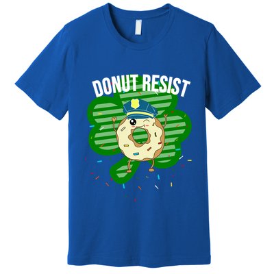 Donut Resist Funny Police Officer Irish St Patricks Day Meme Gift Premium T-Shirt