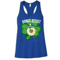 Donut Resist Funny Police Officer Irish St Patricks Day Meme Gift Women's Racerback Tank