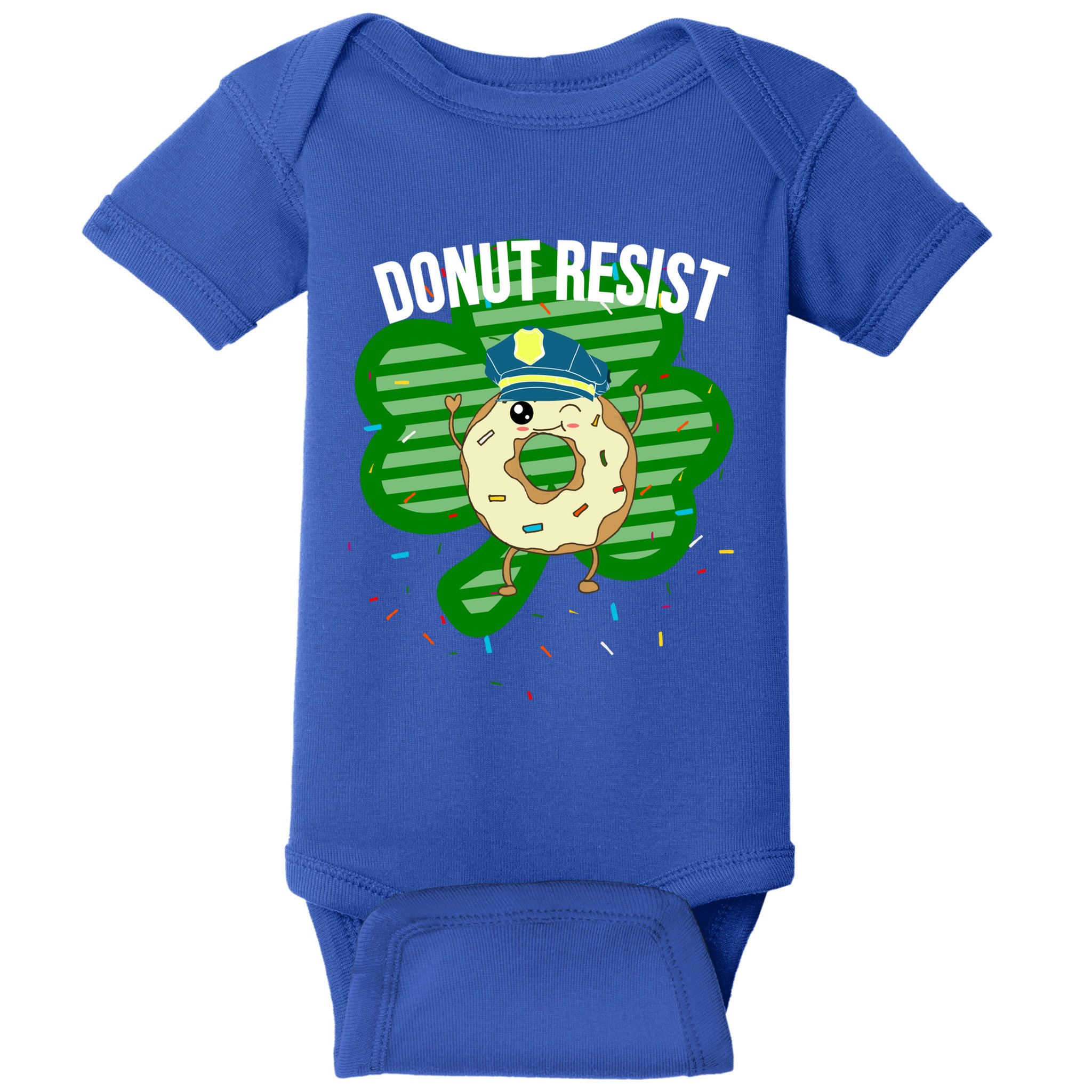 Donut Resist Funny Police Officer Irish St Patricks Day Meme Gift Baby Bodysuit