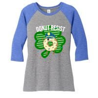 Donut Resist Funny Police Officer Irish St Patricks Day Meme Gift Women's Tri-Blend 3/4-Sleeve Raglan Shirt