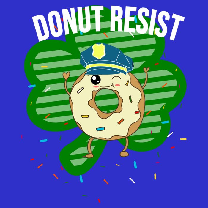 Donut Resist Funny Police Officer Irish St Patricks Day Meme Gift Kids Sweatshirt