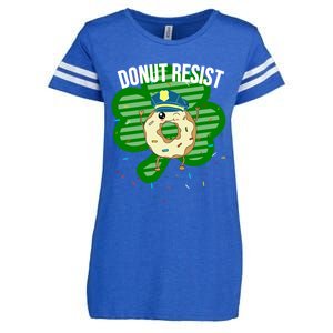 Donut Resist Funny Police Officer Irish St Patricks Day Meme Gift Enza Ladies Jersey Football T-Shirt