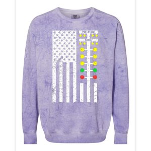 Drag Racing Flag American Drag Race Track Strip Light Tree Colorblast Crewneck Sweatshirt