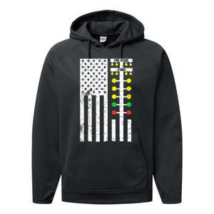 Drag Racing Flag American Drag Race Track Strip Light Tree Performance Fleece Hoodie