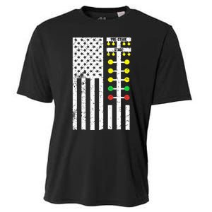 Drag Racing Flag American Drag Race Track Strip Light Tree Cooling Performance Crew T-Shirt