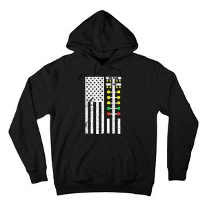 Drag Racing Flag American Drag Race Track Strip Light Tree Hoodie