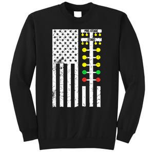 Drag Racing Flag American Drag Race Track Strip Light Tree Sweatshirt