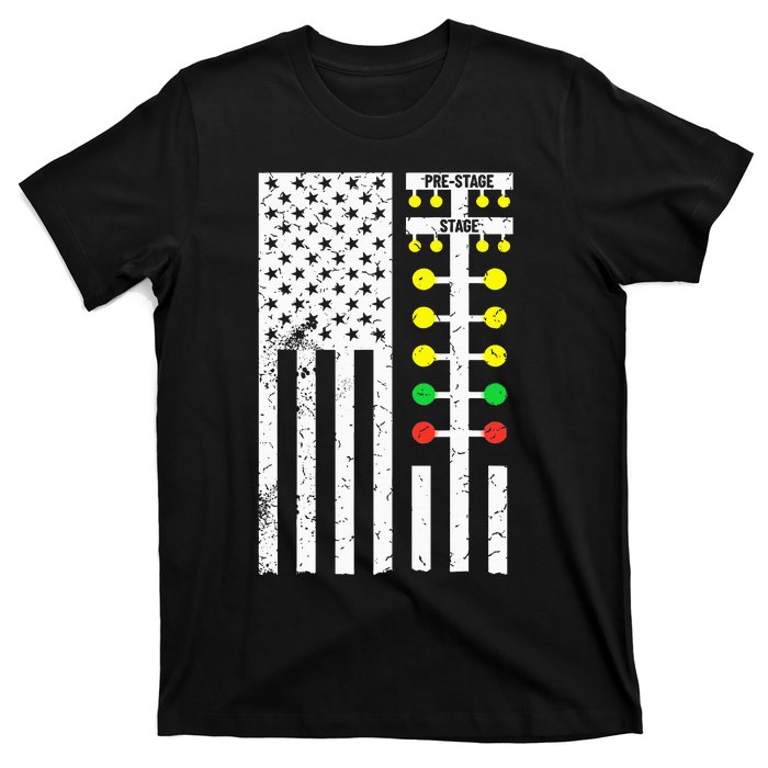 Drag Racing Flag American Drag Race Track Strip Light Tree T-Shirt