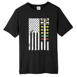 Drag Racing Flag American Drag Race Track Strip Light Tree Tall Fusion ChromaSoft Performance T-Shirt