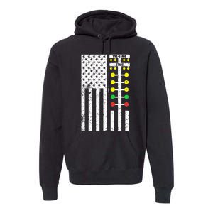 Drag Racing Flag American Drag Race Track Strip Light Tree Premium Hoodie