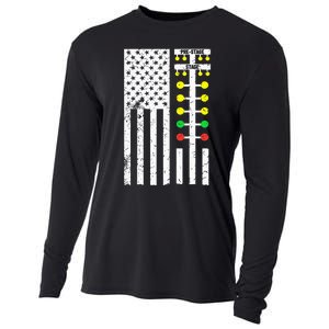 Drag Racing Flag American Drag Race Track Strip Light Tree Cooling Performance Long Sleeve Crew