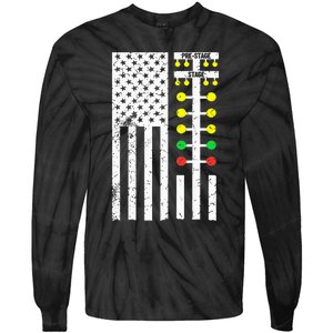 Drag Racing Flag American Drag Race Track Strip Light Tree Tie-Dye Long Sleeve Shirt