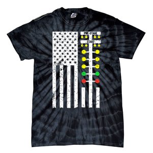 Drag Racing Flag American Drag Race Track Strip Light Tree Tie-Dye T-Shirt