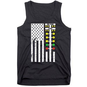 Drag Racing Flag American Drag Race Track Strip Light Tree Tank Top