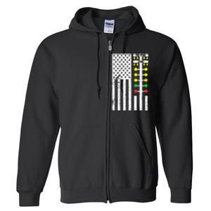 Drag Racing Flag American Drag Race Track Strip Light Tree Full Zip Hoodie