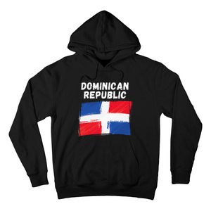 Dominican Republic Flag Retro Distressed Flag Hoodie