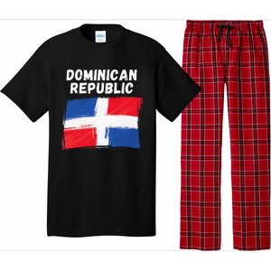 Dominican Republic Flag Retro Distressed Flag Pajama Set