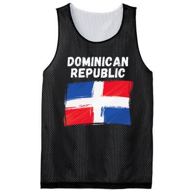 Dominican Republic Flag Retro Distressed Flag Mesh Reversible Basketball Jersey Tank