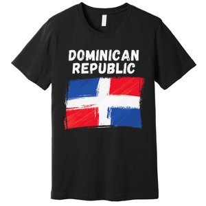 Dominican Republic Flag Retro Distressed Flag Premium T-Shirt