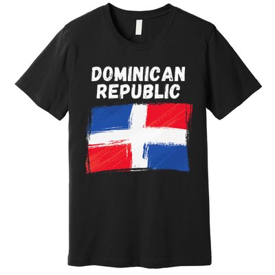 Dominican Republic Flag Retro Distressed Flag Premium T-Shirt