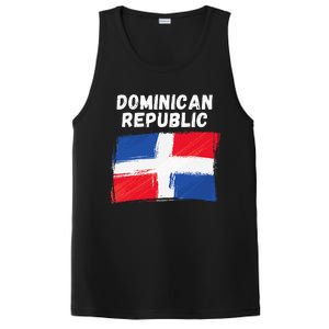 Dominican Republic Flag Retro Distressed Flag PosiCharge Competitor Tank